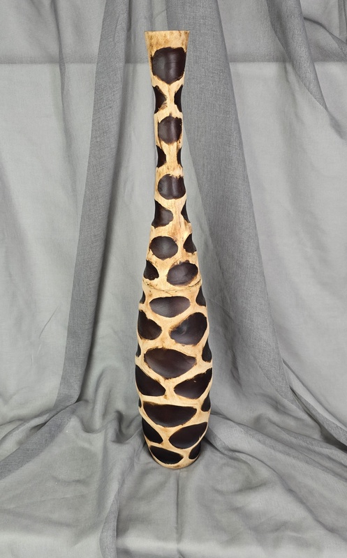 Váza SAFARI, drevo, hnedá, 77 cm