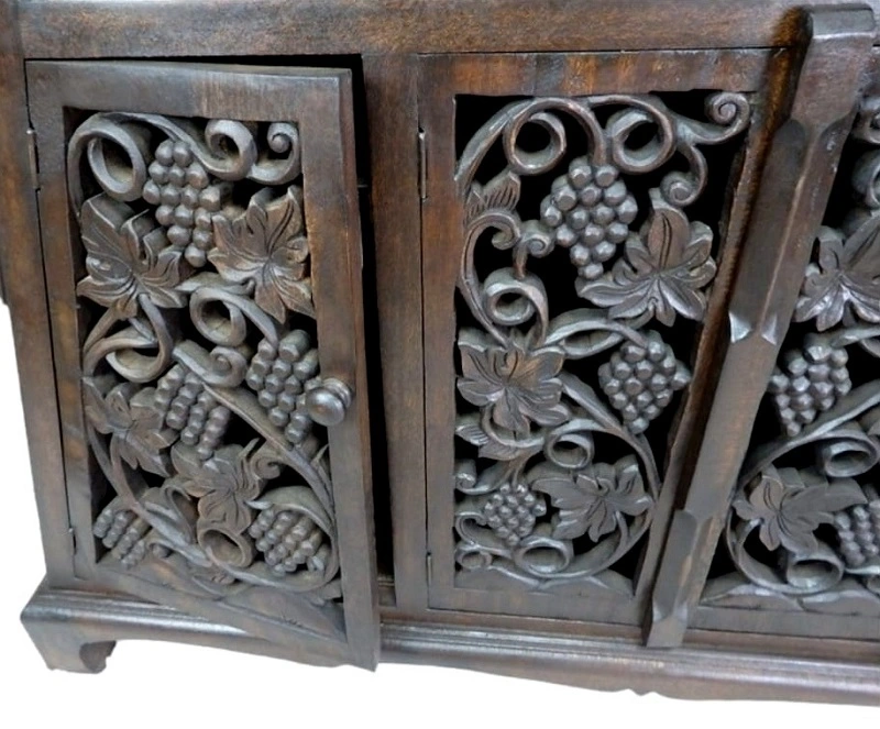 Skrinka GRAPE - hnedá, exotické drevo, ručná práca 