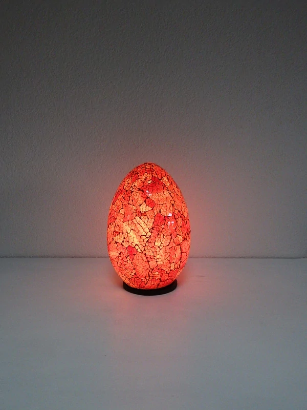 Stolná lampa EGG  červená , ručná práca,