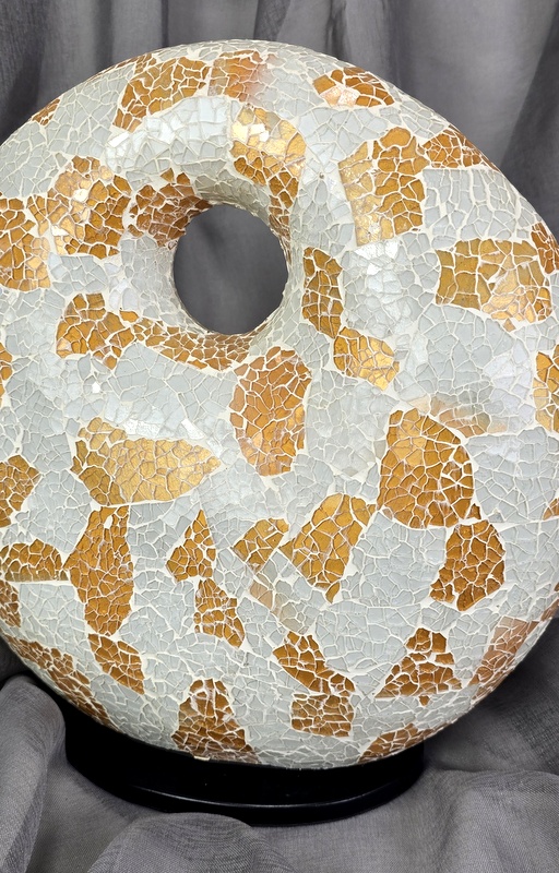 Stolná lampa žltá, DONAT, ručná práca