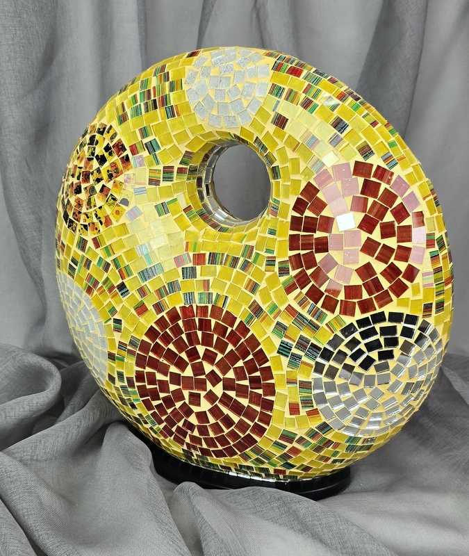 Stolná lampa ART DONAT, 37 cm, žltá farebná, ručná práca