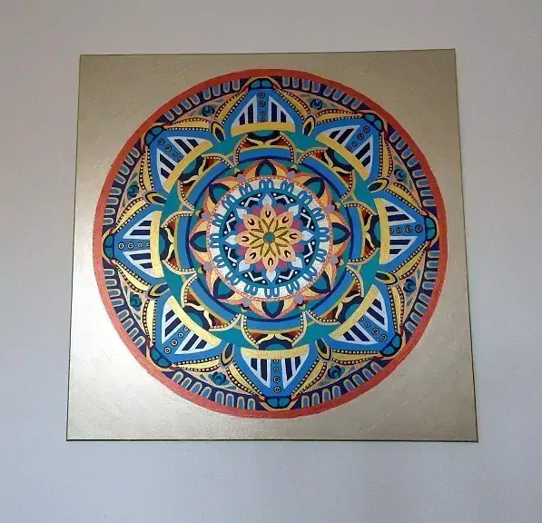 Obraz Mandala Serenity - modrá, 90x90 cm, ručná maľba