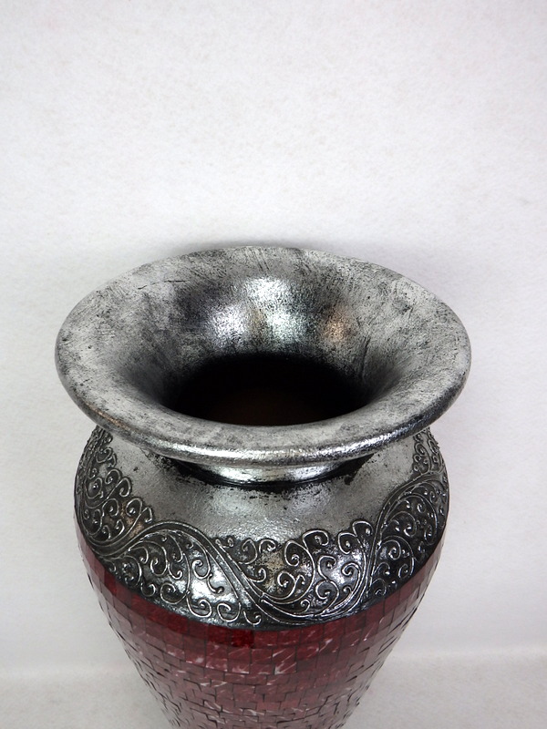 Váza RONA červená, keramika, ručná práca, 80 cm