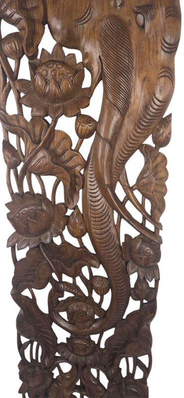 Závesná dekorácia 180cmx45cm x 2 kusy, teakové drevo, ručná drevorezba, Thajsko