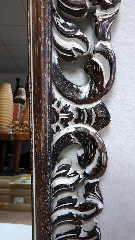 Zrkadlo LUGAR hnedá tmavá, 80x60 cm, exotické drevo, ručná práca