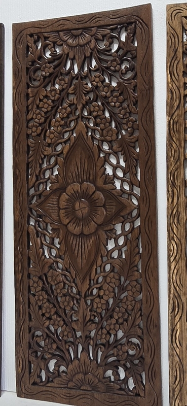 Dekorácia na stenu z dreva ELANOR, 90x35cm, ručná práce, teak