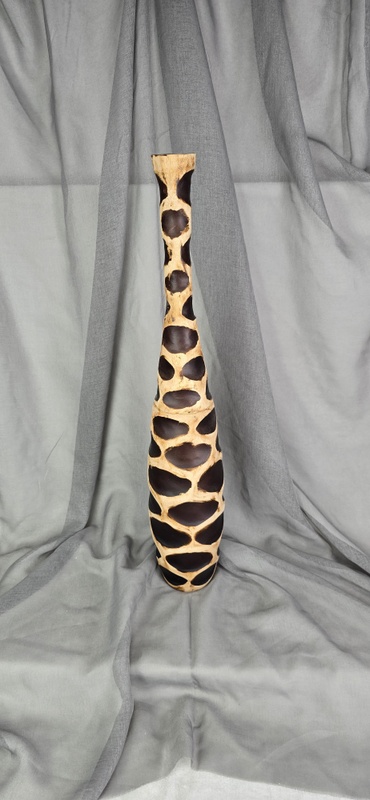 Váza SAFARI, drevo, hnedá, 77 cm