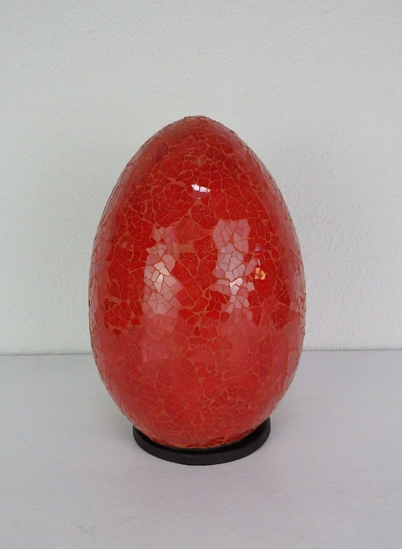 Stolná lampa EGG  červená , ručná práca,