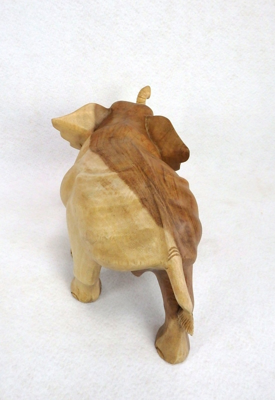 Soška SLON natural, 48x30 cm, exotické drevo, ručná práca