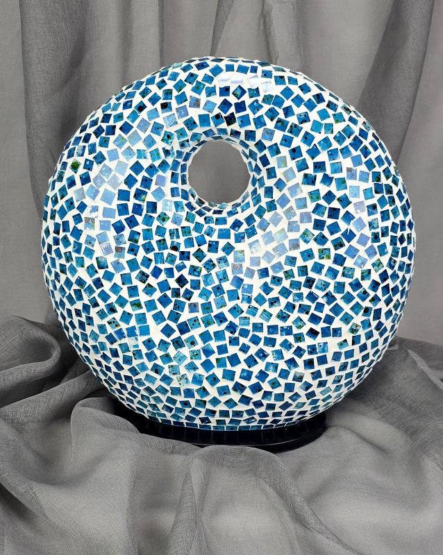 Lampa stolná modrá Donat, 35cm, ručná práca