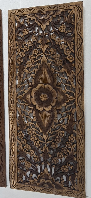 Dekorácia na stenu z dreva ELANOR, 90x35cm, ručná práce, teak