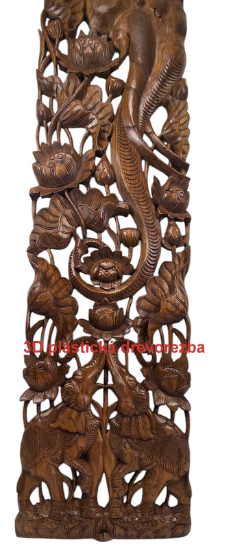 Závesná dekorácia 180cmx45cm x 2 kusy, teakové drevo, ručná drevorezba, Thajsko