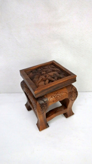 Odkladací stolík JÁVA, exotické drevo - S