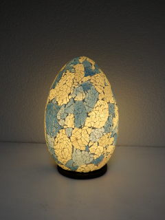 Stolná lampa ART EGG modrá, ručná práca