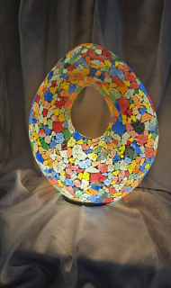 Stolná lampa OVAL viacfarebná, 50 cm, ručná práca