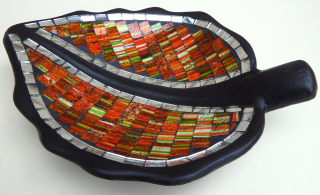 Dekoračná  misa LIST  oranžová 