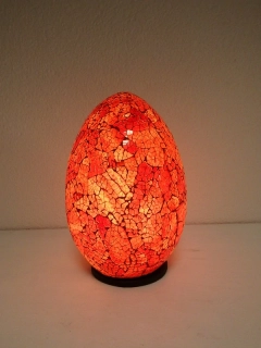 Stolná lampa EGG  červená , ručná práca,