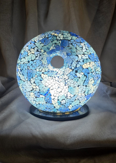 Dizajnová lampa modrá  DONAT, 25 cm, ručná práca