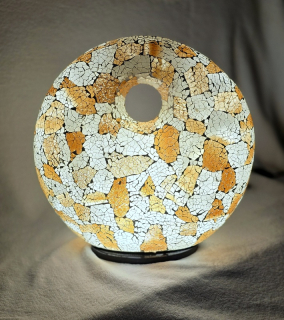 Stolná lampa žltá, DONAT, ručná práca