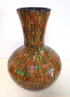 Váza TAO -   khaki, 45 cm, ručná práca 