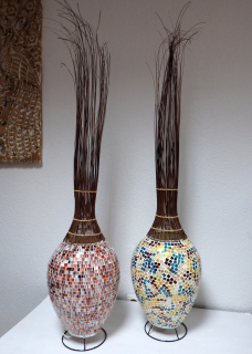 Stolná lampa EXOTIC , ručná práca,mozaika, morská tráva