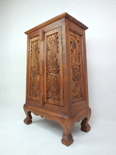 Skrinka do obývačky DRAGOON  - hnedá , drevo , ručná práca, Thajsko