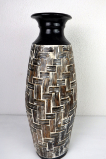 Váza hnedá NATUR II., keramika, ručná práca, Indonézia, 60 cm