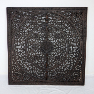 Dekorácia na stenu MANDALA, štvorec,  hnedá 100x100cm