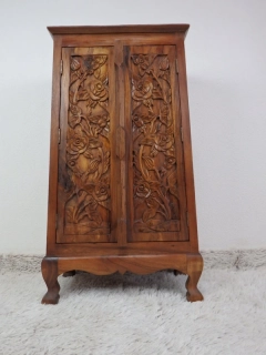 Skrinka do obývačky RUŽA , drevo, ručná práca, Thajsko