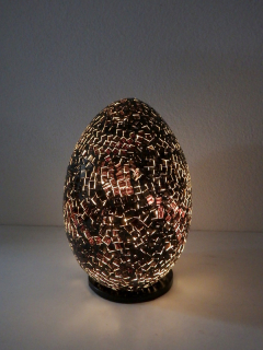 Stolná lampa EGG čierna,  35 cm,ručná práca