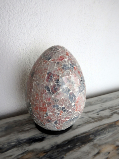 Stolná lampa ART EGG, 25 cm ružová, ručná práca