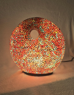 Stolná lampa ART DONAT, vínová, 36 cm ručná práca
