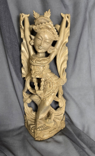 Soška Tanečnica , 50 cm, biele drevo, ručná práca