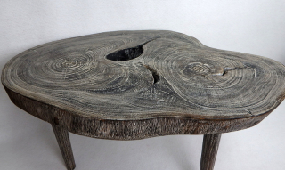 Stolík konferenčný  TIMOR čierny, exotické drevo, 98 cm