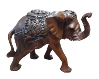 Socha SLON  40 cm, exotické drevo, ručná práca, Indonézia