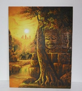 Obraz Angkor Wat Kambodža, ručná maľba, 80x60cm