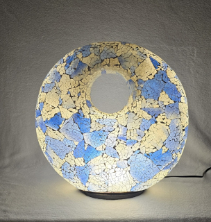 Stolná lampa Donat modrá, 45 cm, ručná práca