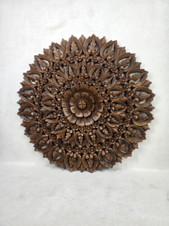 Dekorácia na stenu Mandala FELISITA, 90 cm, teak masív, okrúhla