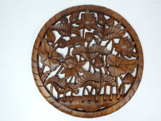 Dekorácia na stenu, ručná práca, 60cm, teakové drevo, 