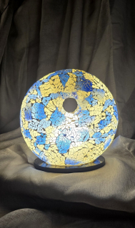 Dizajnová stolná lampa modrá, 25 cm, 