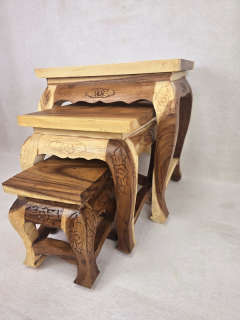 Stolík ORIENTAL - rôzne veľkosti - farba natural, masív suar