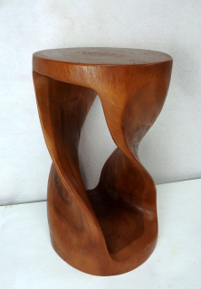 Odkladací stolík točený, masív, hnedý, 50 cm