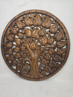 Dekorácia na stenu Strom života veľká mandala z masívu teak