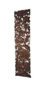 Dekorácia na stenu 180 cm - SLONY - teakové drevo, ručná práca 