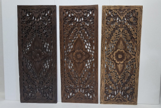 Dekorácia na stenu z dreva ELANOR, 90x35cm, ručná práce, teak