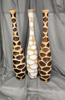 Váza SAFARI, drevo, hnedá, 77 cm
