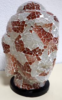 Stolná lampa HLAVA BUDHA, ručná práca