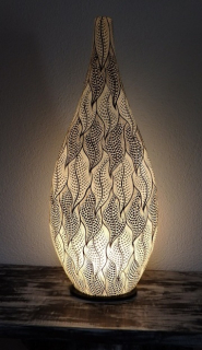 Stolná lampa SITA biela / čierna, 80 cm, obojstranne maľovaná
